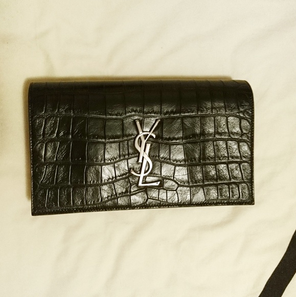 Saint Laurent clutch in crocodile embossed leather - Picture 1 of 8